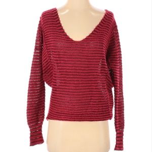 FREE PEOPLE - RED STRIPED SWEATER